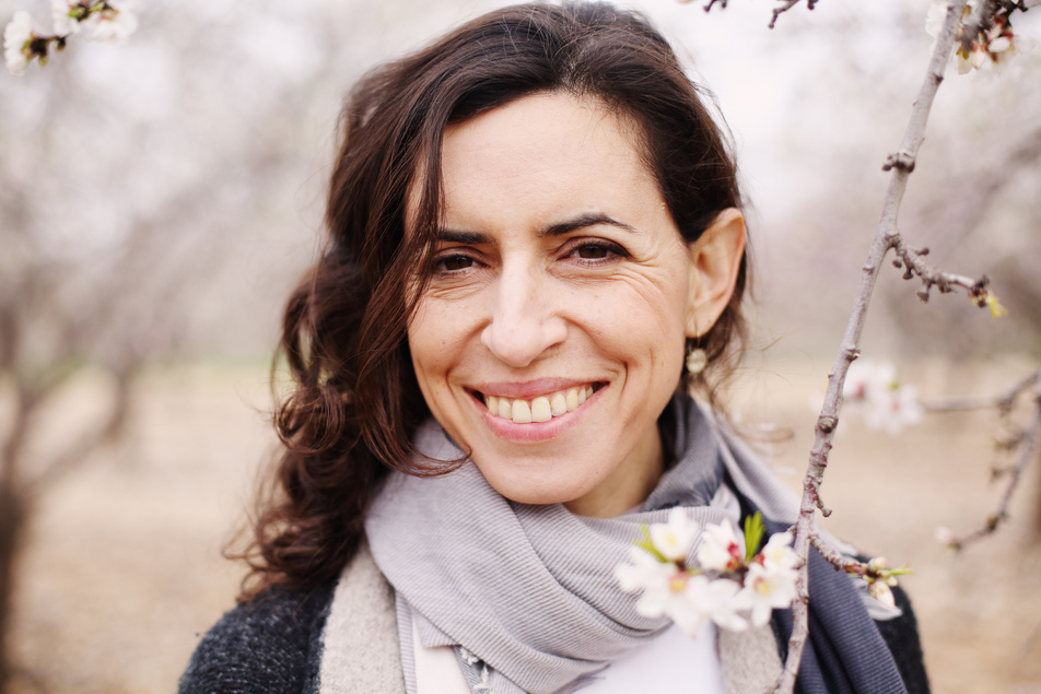 Outdoor portrait of 40 years old woman